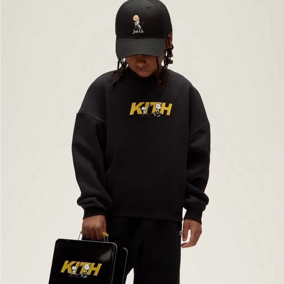 Kith Kids x Peanuts Snoopy Charlie Brown Black Metal Lunch Box 8.75” School - Picture 2 of 6